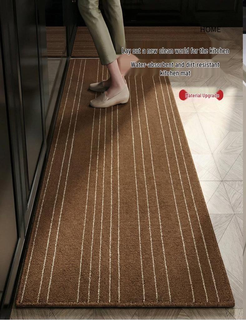 L-Shaped Nordic Kitchen Rug - Absorbent, Non-Slip, Wear-Resistant Polypropylene Mat