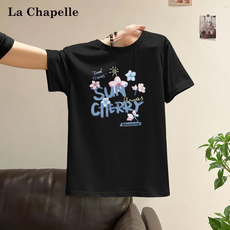 La Chapelle Women s Japanese Style Printed Pure Cotton Loose T-Shirt L