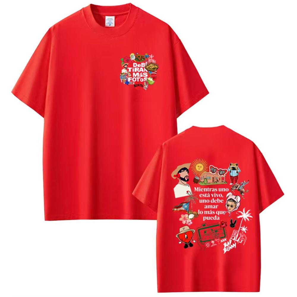 T-shirt Rapper Bad Bunny Debi Tirar Mas Fotos DTMF T-shirt Vêtements Homme Femme Mode Coton Décontracté T-shirts Oversize