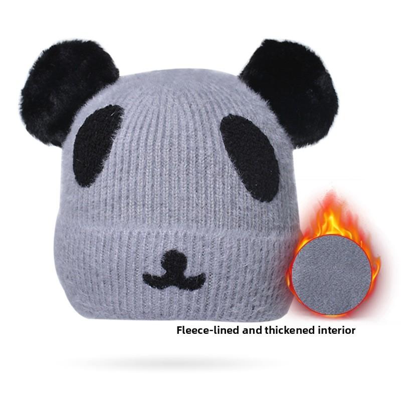 

Style Cozy Bear Knit Hat With Insulating Features For Women серый