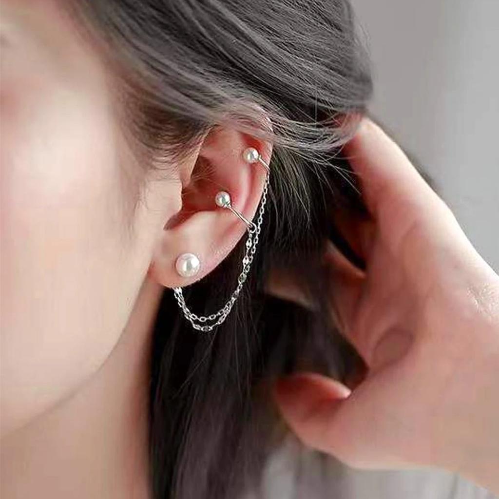 Ohrclip-Perlenohrringe für Frauen ohne Ohrlöcher High-End-Ohrringe im koreanischen Stil Nischen-Ohrknochen-Clip-Ohrringe