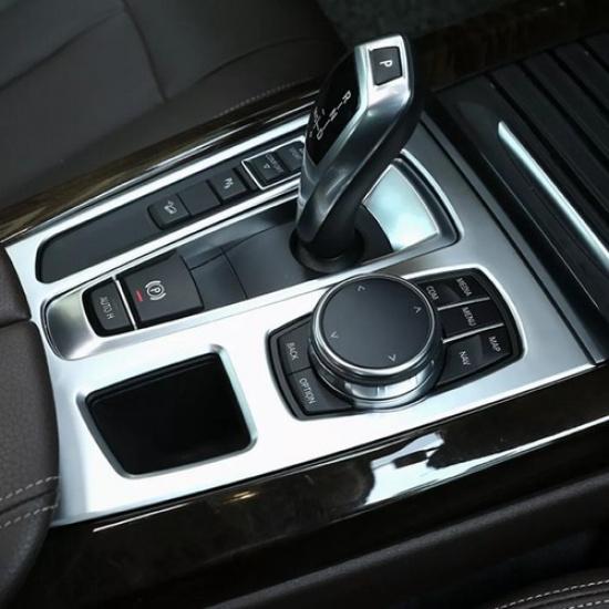 Car Interior Gear Shift Knob Panel Cover Trim For BMW X5 F15 X6 F16 Chrome Inner