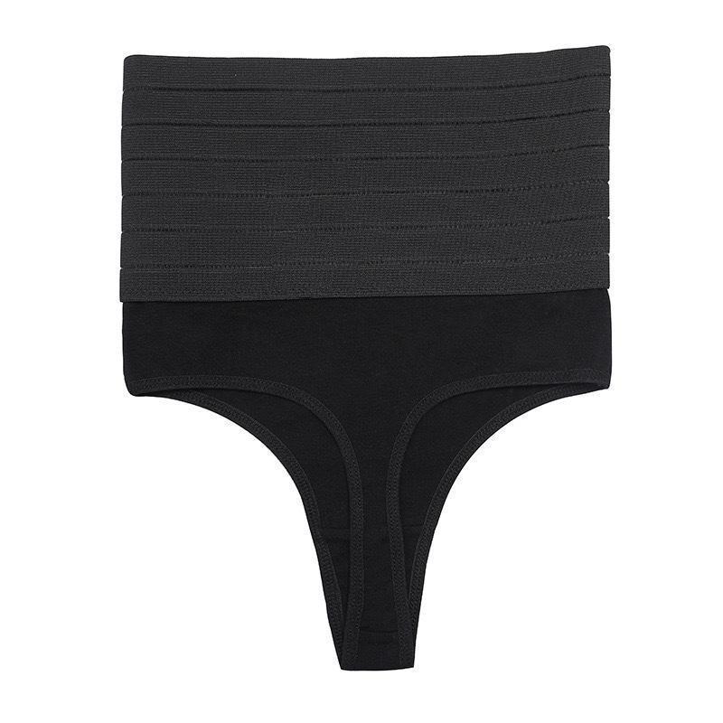 Plus Size European & American High-Waist Tummy Control Thong - High-Elastic Body Shaping, Hip Lifting Underwear for Women.