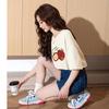 Tangshi 2025 Summer Women's Loose Casual Round Neck T-shirt