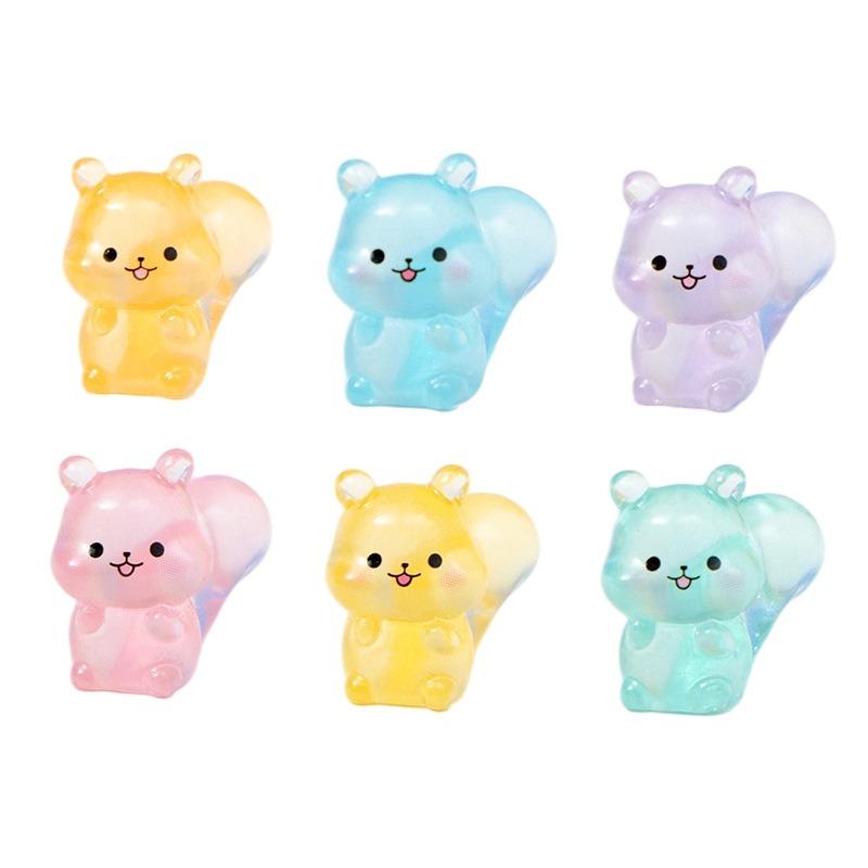 Micro-Landscape Simulation Glow-In-The-Dark Little Squirrel Diy Handmade Doll House Home Decoration Handicraft Small Ornaments