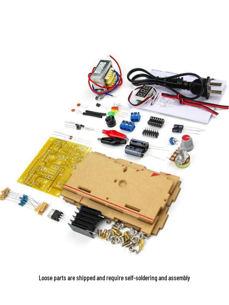 LM317 Adjustable DC Voltage Stabilizer Circuit Kit with Digital Display - DIY Electronics Training