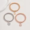 3Pcs Of Life Elastic Bracelet Set For Women Crystal Owl Key Lock Music Note Butterfly Heart Charm Bangle Jewelry