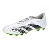 Adidas Predator AI1 Size Accuracy.4 Footwear, White/Core Black/Lucid Lemon, 25.0CM