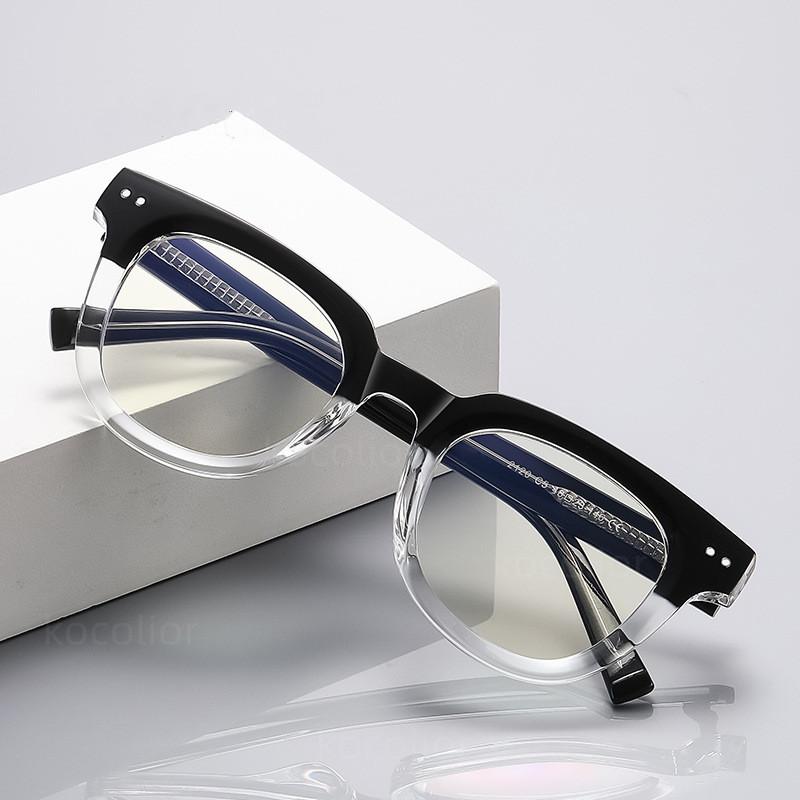 New Square Glasses Frame Photochromic Anti Blue Light Computer Reading Glasses For Men Prescription Glasses Women Eyewear