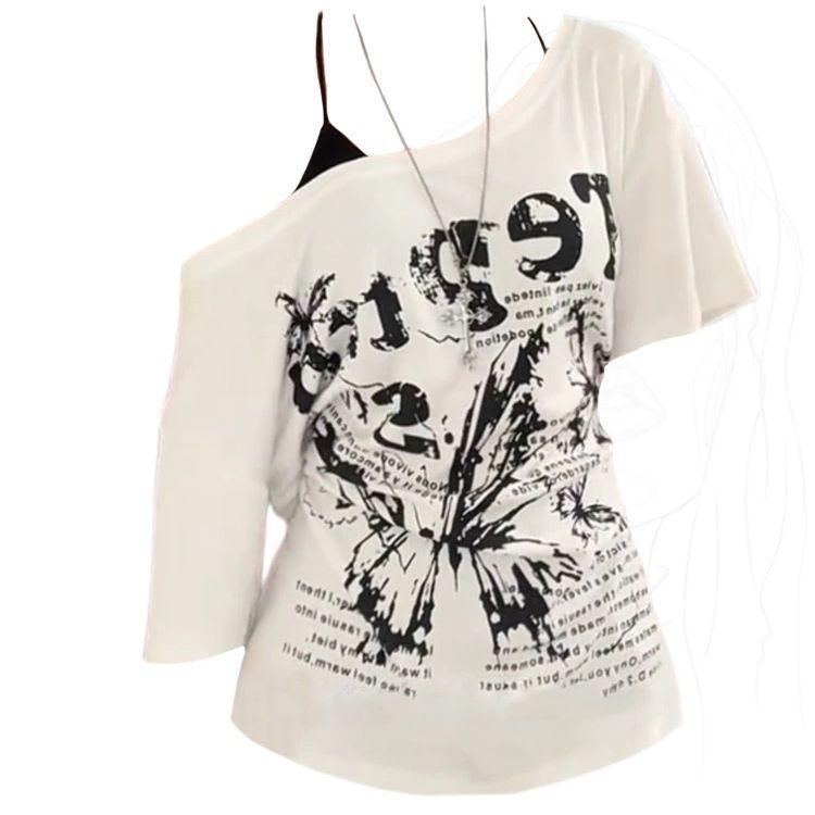 

Женские футболки больших размеров с принтом, с коротким рукавом, топы для девочек в стиле Y2K, модные женские футболки XL