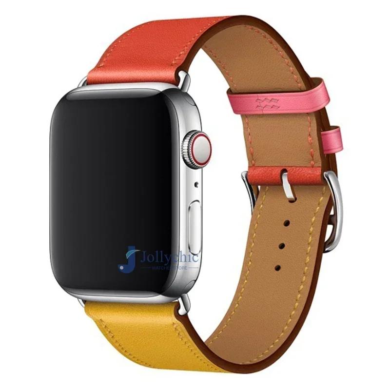 Leather Watch Straps for Apple Watch Band 46mm 44mm 49mm 45mm 42mm 40mm 38/41mm Bracelet iWatch Series 10-Ultra 9-8-7-6-5-4-3-SE