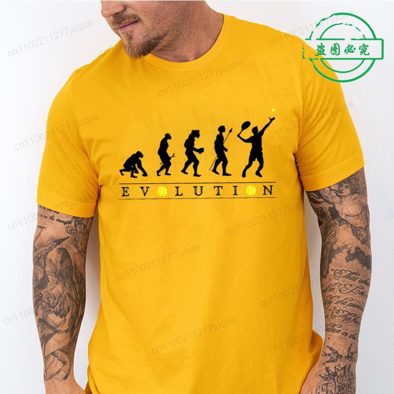 Funny Tennis Evolution T-Shirts for Women Men, Evolution of The Tennis Player T-shirt Funnys Blouse Designer T Shirt Men Clothes