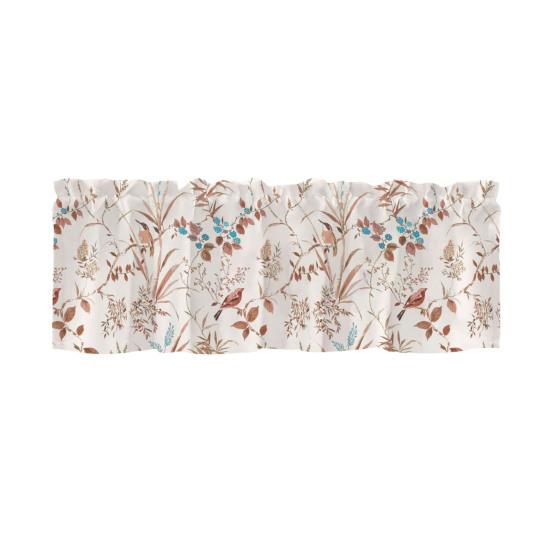 

Весняна Квіткова Шторка-Ламбрекен Листя Квіти Віконний Ламбрекен Коротка Кухонна Шторка-Ламбрекен з Кишенею для Карниза для Ванної Кімнати Обідньої Кімнати