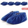 5 Pairs Thicken Plush Shoe Covers Reusable Anti-slip Soles Durable Wear-resistant Covers Foot for Indoor Outdoor Shoe