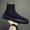 Socks and Shoes Men's High Top 2025 New Summer and Autumn Knitted Board Shoes Men's Korean Version Breathable Elastic Socks Shoes Casual Shoes Men