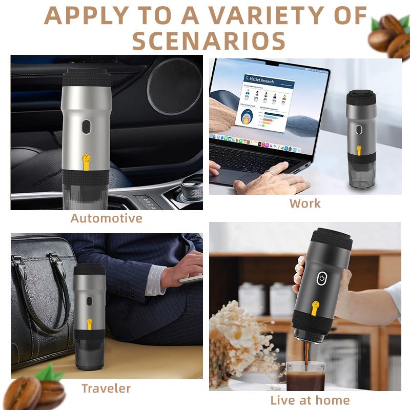 Portable Wireless Coffee Maker, Rechargeable Capsule Espresso Machine, Outdoor Convenient Coffee Maker