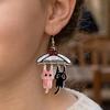 Novelty Cartoon Cat Drops 1 Pair Cute Dangle Drop Earrings for Women, 2D Acrylic Kitten Playful Accessory Gift Hang on Clothes Hanger Earrings, Funny