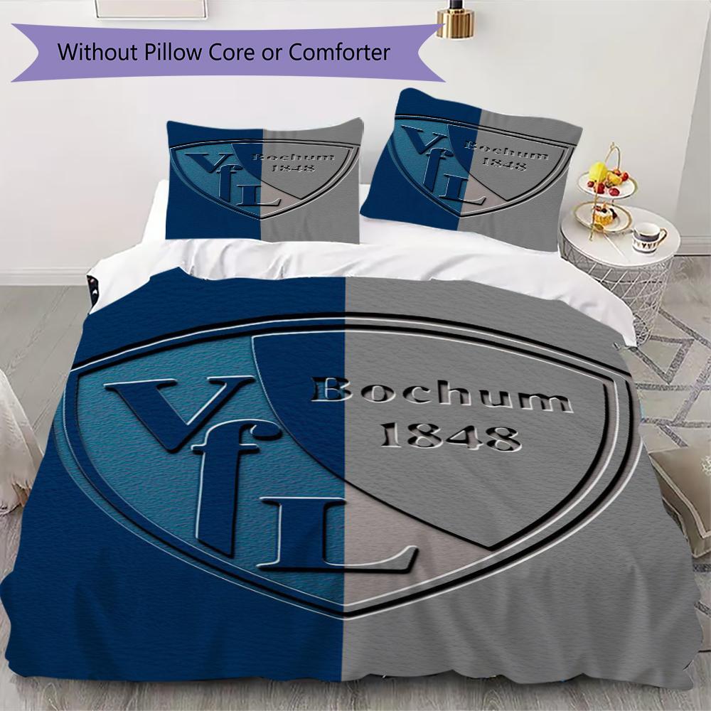 

VfL Bochum 1848 Pattern Bedding uilt Set uilt Cover Pillowcase Home Decoration Birthday Gift (1 * duvet cover + 2 * pillowcase without core)98 135x200cm