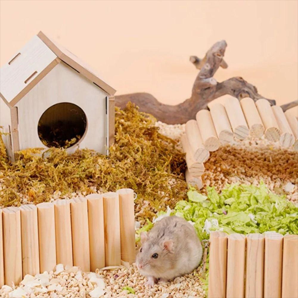 1Pcs Wooden Suspension Bridge Cage Decoration Floor Platform  Small Pet Supplies