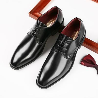 Neue schlichte Lederschuhe Herren Casual Business Gentleman Herrenschuhe Schnürschuhe polierte Schuhe Berufskleidung spitze Zehen
