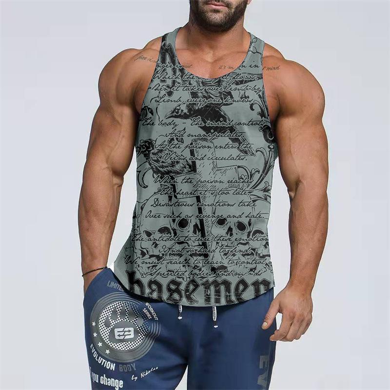 Skeleton Nightmare 3D Printed Large Size Trendy Sleeveless Men's Tank Top