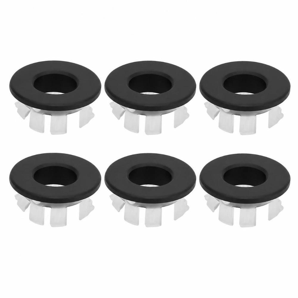 6Pcs Hollow Design Sink Overflow Rings Round Shape Brass Material Sink Cover Circular Insert Style Hole Cover Wash Basin