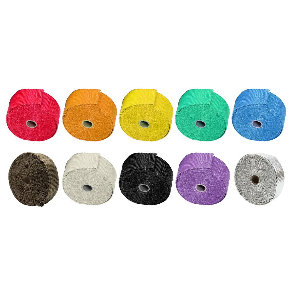 2"x16ft Black Fiberglass Exhaust Heat Wrap Roll for Motorcycle Heat Shield Tape Heat Insulation Roll Tape