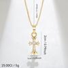 European & American K-Heart Diamond Double Cross Punk Clavicle Necklace - Real Gold-Plated Niche Design.