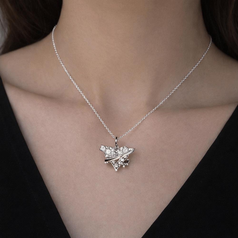 Light Luxury Design Love Sphere Necklace Sweet Elegant Style Zircon Necklace  Party Jewelry