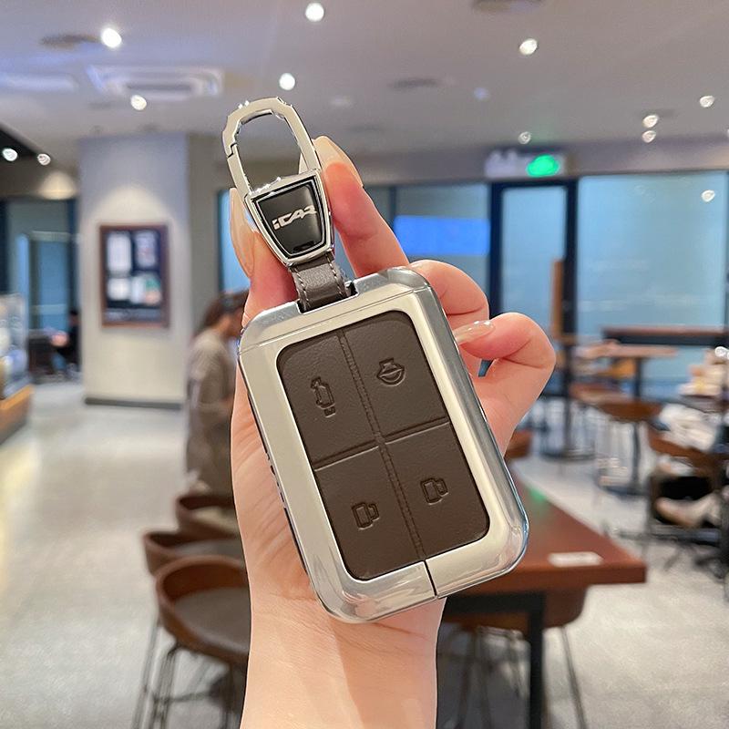 Chery iCAR V23 Key Case: Smart Bluetooth Remote Protective Metal Leather Cover