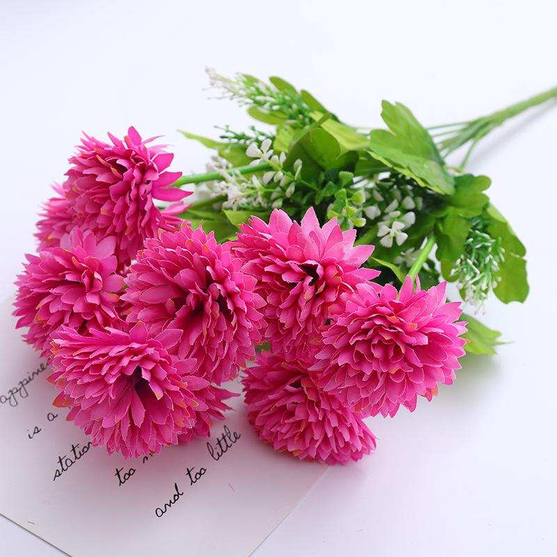 1pc Artificial Flowers Bouquet Simulation Hydrangea Camellia Green Plant Bridal Bouquet DIY Home Wedding Table Center Decoration
