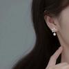 New Stud Earrings Women's Diamond-encrusted Five-pointed Star Earrings Niche Fashion Small Fresh Bead Synthetic Pearl Earrings