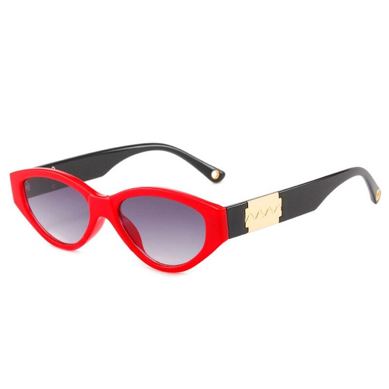 SO&EI Fashion Cat Eye Rosso Giallo Occhiali da sole Donna Retro Brand Designer Sfumature sfumate UV400 Occhiali da sole ovali da uomo