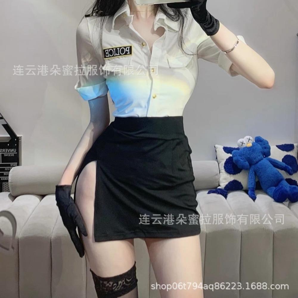 Domila Erotic Underwear Wholesale Pajamas Female Passion Suit Female Police Uniform Temptation Clothes A Police Uniform