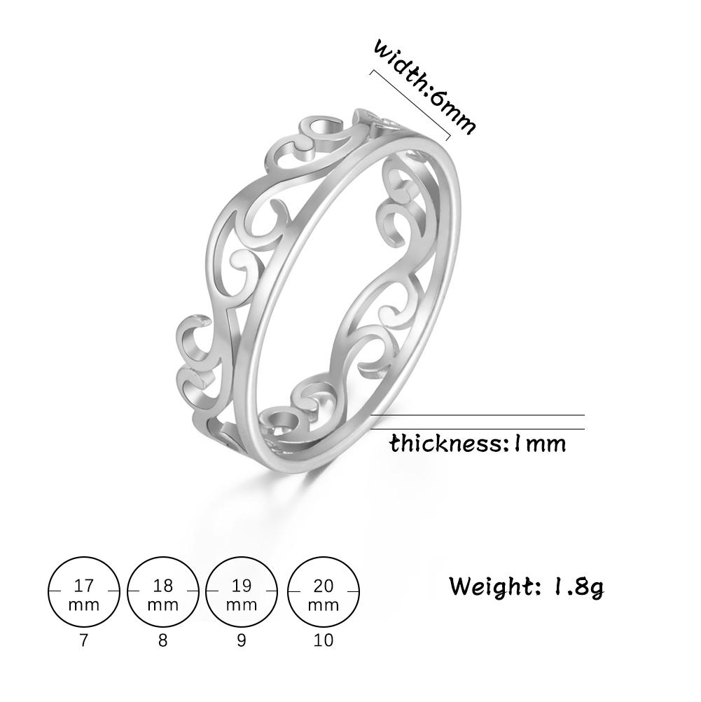 Skyrim Retro Filigree Stainless Steel Ring Cutout Elegant Gold Color Finger Rings Jewelry Wedding Gift for Women Friend