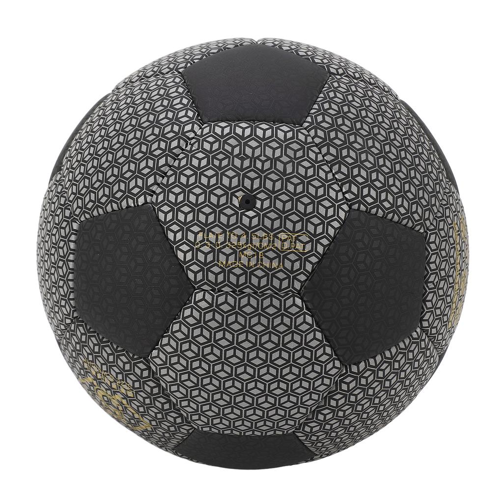Reflective Soccer Ball PU Leather Durable Wear Resistant Reflective Football for Indoor and Outdoor School Training