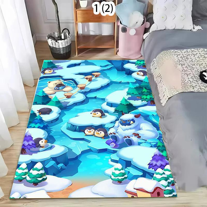 

Polar Adventure Kids Play Rug Arctic Animal Game Path Non Slip Washable Carpet for Playroom Bedroom Kids Room Toddler Play 50X80CM