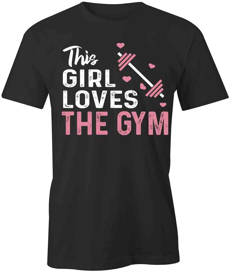 THIS GIRL LOVES THE GYM TShirt Tee Short-Sleeved Cotton CLOTHING S1BSA163 S