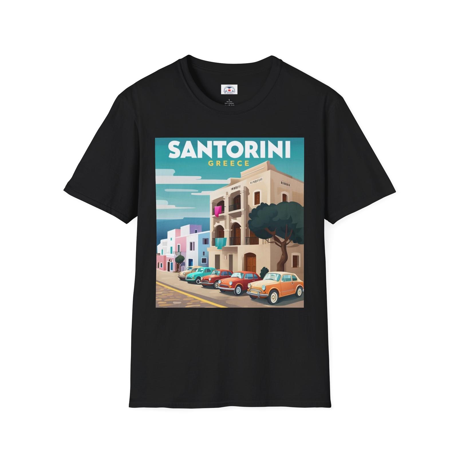 Santorini Greece Graphic T-Shirt, Summer Vibes, Travel Shirt, Vacation Apparel XXXL