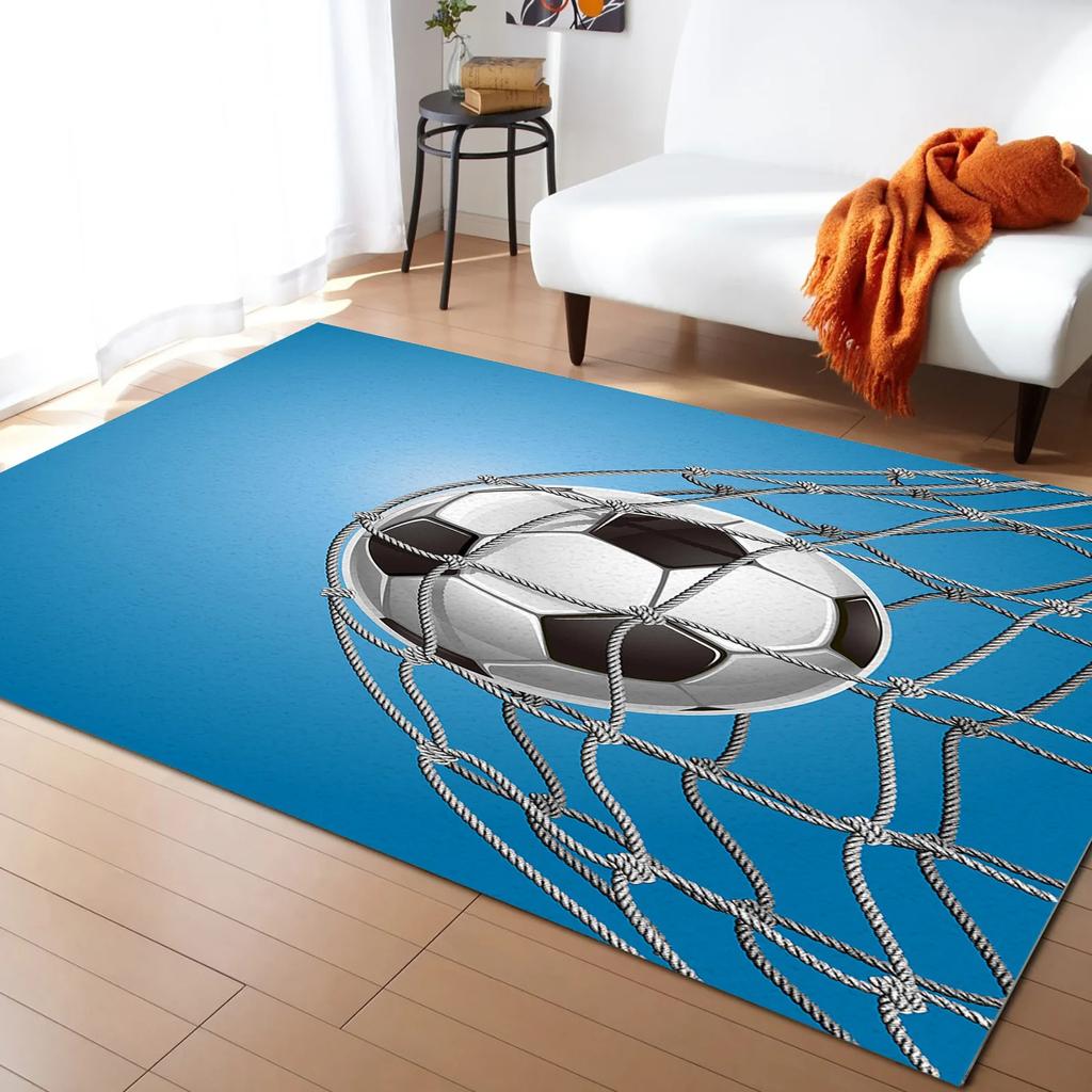 Football Carpet Ball Game Area Rug for Kids Boys Teens Playroom Soccer Doormat Sport Theme Indoor Floor Mat For Living Room Sofa