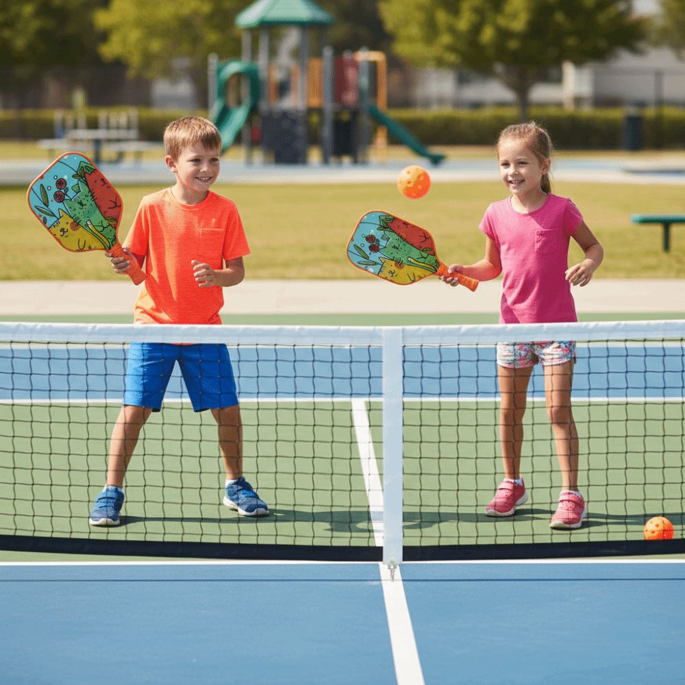 Cartoon Kid's Pickleball Set Portable Pickleball Game Set  Outdoor Sports