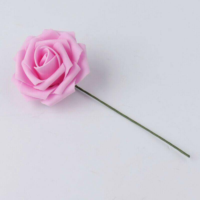 

50 шт. Искусственные пенопластовые розы ярких цветов, идеально подходящие для украшения свадебной вечеринки и букетов Pink,50pcs