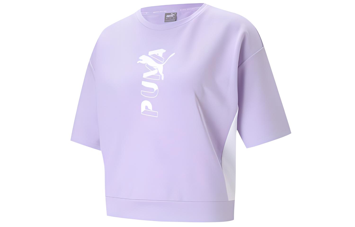 PUMA T Shirts Women s Light Lavender Crew Neck Moderate 585952-16 M