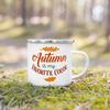 Just A Girl Who Love Fall Printed Creative Enamel Mugs Coffee Cups Holiday Party Wine Juice Handle Mug Best Thanksgiving Gifts