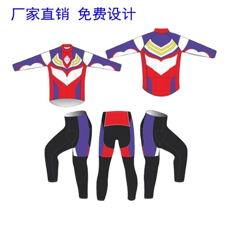1 Kids Long Sleeve Cycling Jersey Set Unisex Sportswear Bike Scooter Balance Roller Skating Cartoon Print