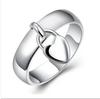 Geometric Heart Pendant Alloy Ring - Women's Gift Jewelry