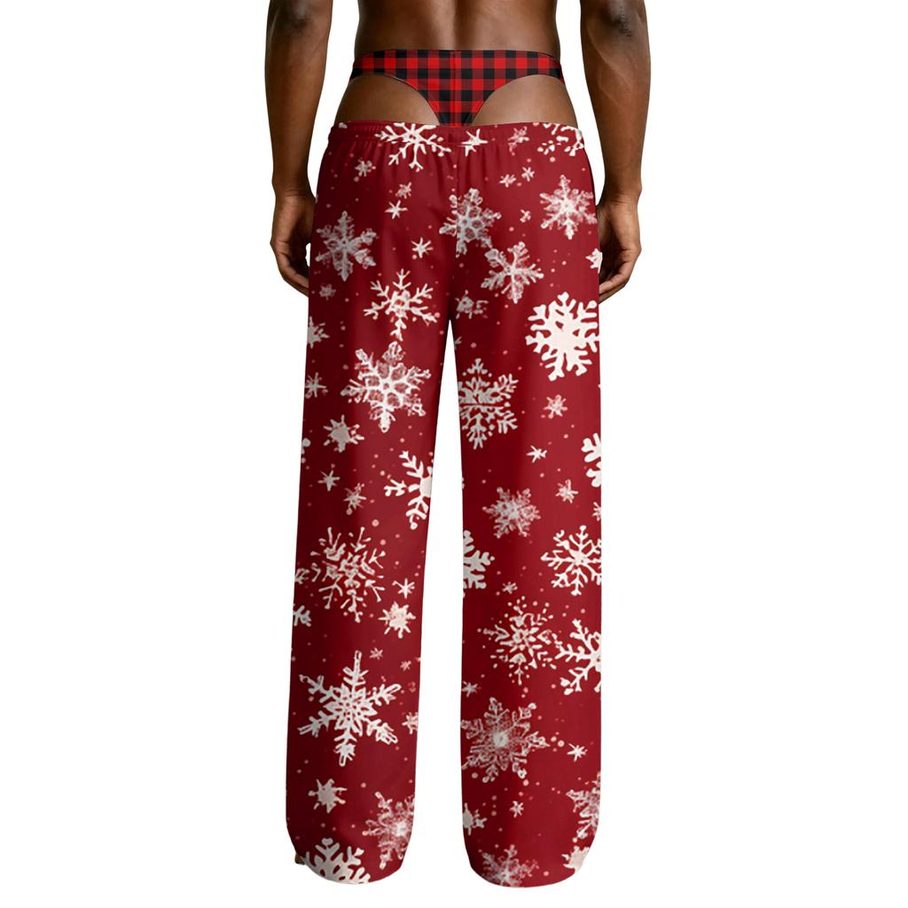 Men's Funny Sleep Pants with Brief Print for Halloween Novelty Pants
