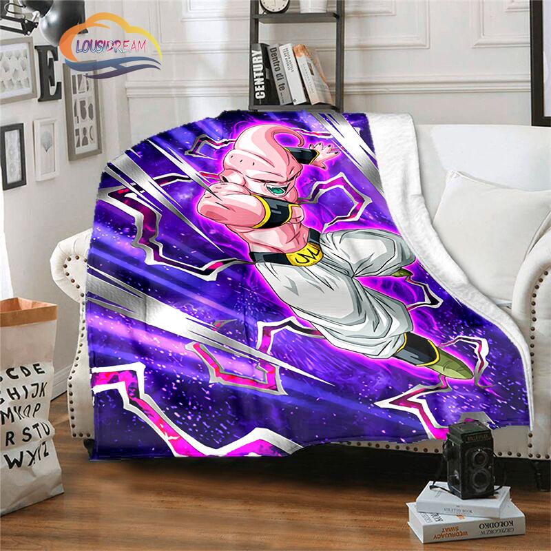 Japanische Animation Rolle Majin Buu 3D-Druck Tagesdecke Decke Anime-Charaktere Buu Flanelldecken Überwurfdecken