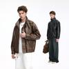 Men's Leather Jacket Vintage Loose Locomotive Leather Jacket Casual Men's Jacket Motorcycle Stand-Up Collar Cycling Suit