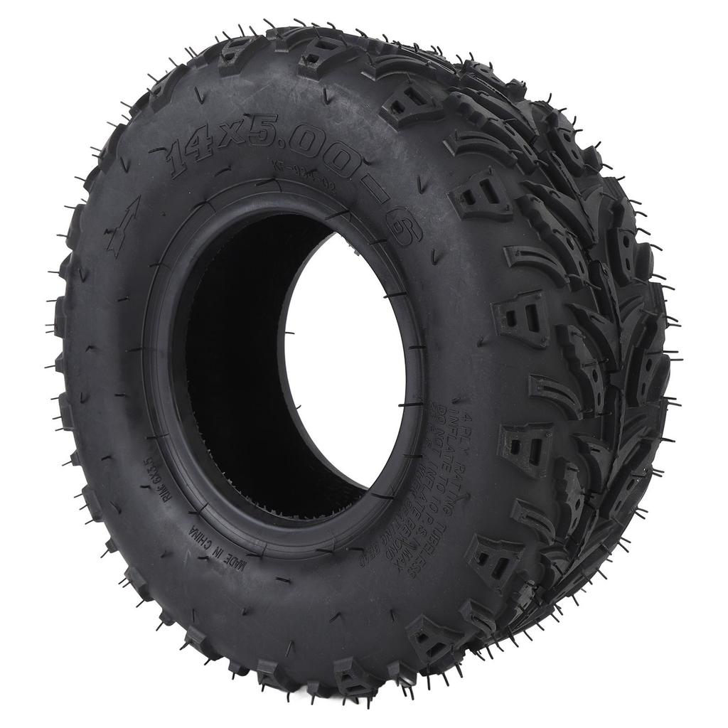 14x5.00-6 Front Wheel Tire with Rim Rubber Tubeless Vacuum Tire for ATV Quad Off Road Go Kart Golf Cart Mini Bike